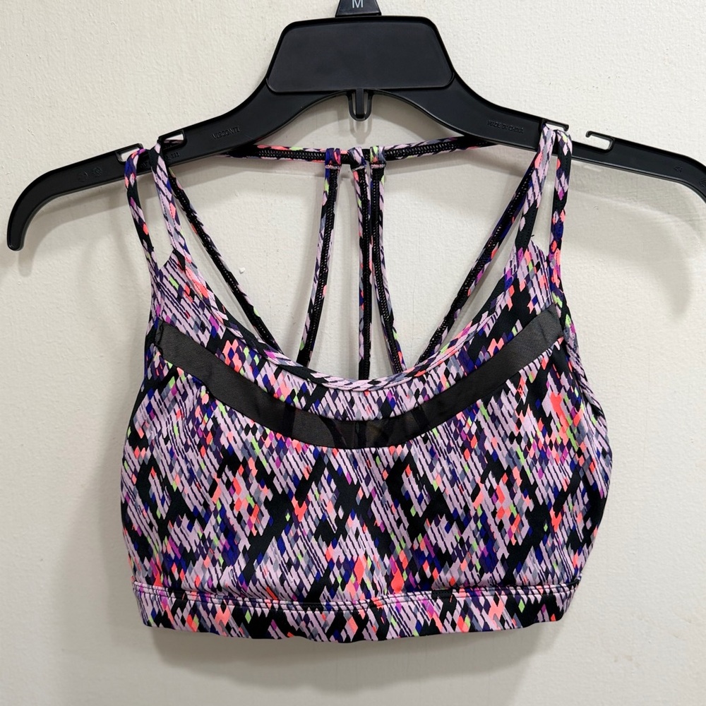 🧡 5 for $20! VSX Multicolor Patterned Strappy Sports Bra mesh trim - Picture 2 of 5
